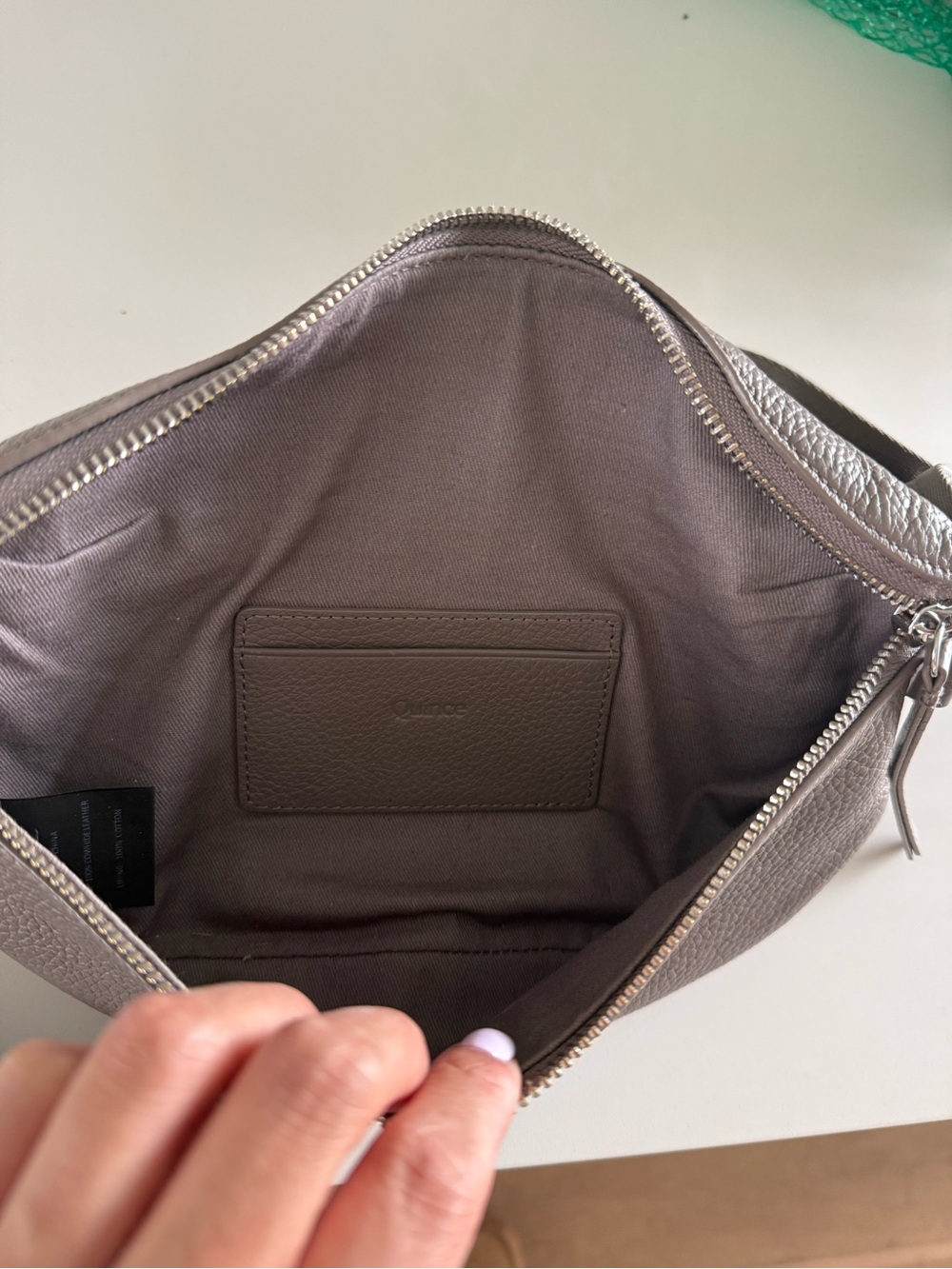 Quince Mink Italian Pebbled Leather Sling Bag - Picture 9 of 9